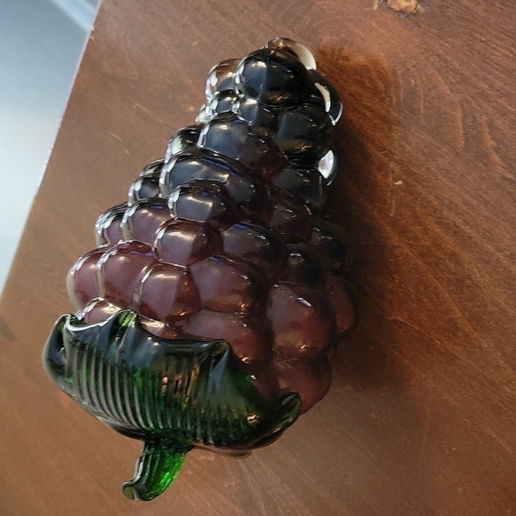 VTG Decorative Bar Kitchen Dining Art Glass Grape Cluster - Picture 2 of 8